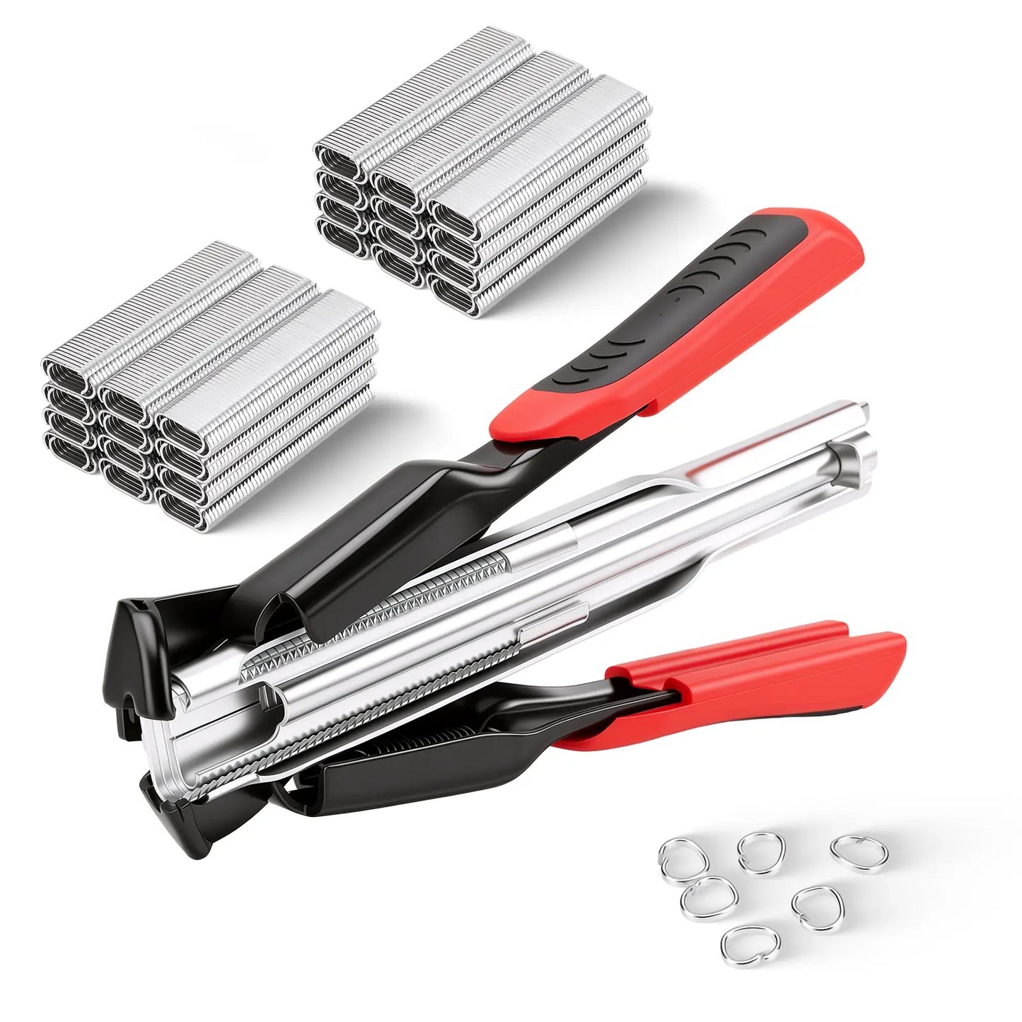 🐷 Hog Ring Pliers Kit – 100/2500PCS C Clips & 3/4" Staples for Fencing, Pet Cages, Upholstery & Car Seat Repair 🔧