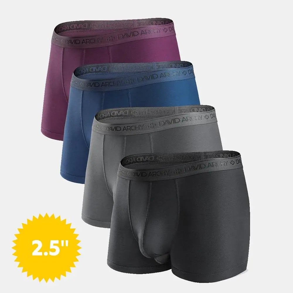 [Father's Day Gift] 🔥Men's Dual Pouch Micro Modal Trunks - 4-Pack Basic 2.5in Spandex Natural Fabric Menswear
