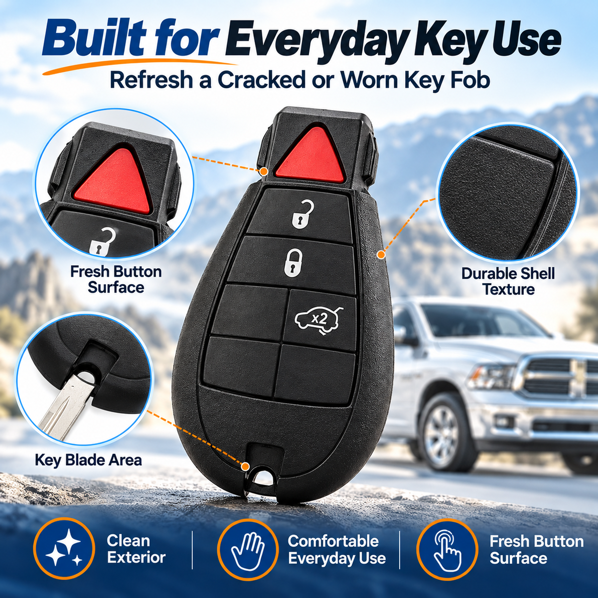 🚗Auto Trend｜Daily 1000+ Sold｜WOAOW Key Fob Replacement Shell