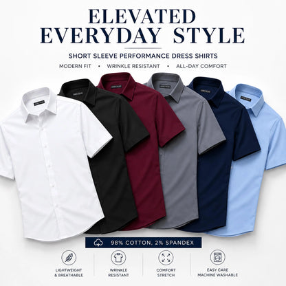 ☀️Summer Best🔥 5 Pack Short Free shipping｜Stretch Non-Iron Shirt💕