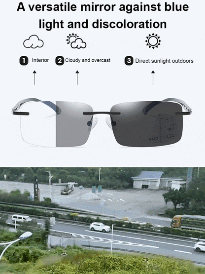 Diamond Edge Frameless Glasses – Blue Light Blocking Clear Readers for Men & Women