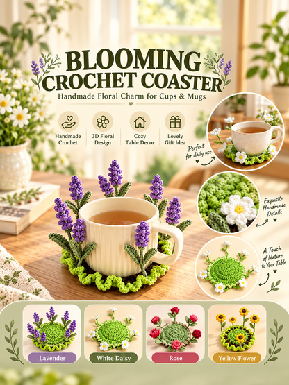 🌸49% OFF🌸 Handmade Crochet Flower Coasters | Blooming Floral Table Decor 🌷