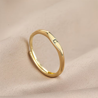 🎁14K Gold Filled Ring Gold Initial Ring Dainty Gold Simple Letter Band Rings