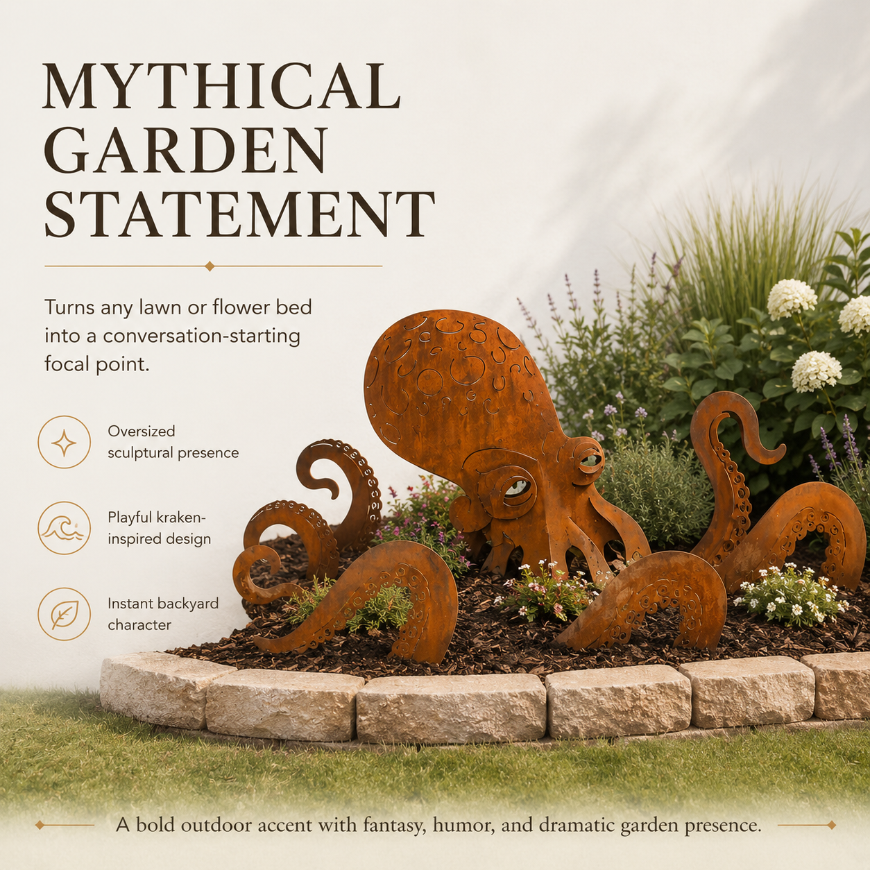 🔥Last Day 49% OFF🔥- 🐙Rust Patina Giant Squid Garden Sculpture