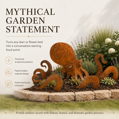 🔥Last Day 49% OFF🔥- 🐙Rust Patina Giant Squid Garden Sculpture