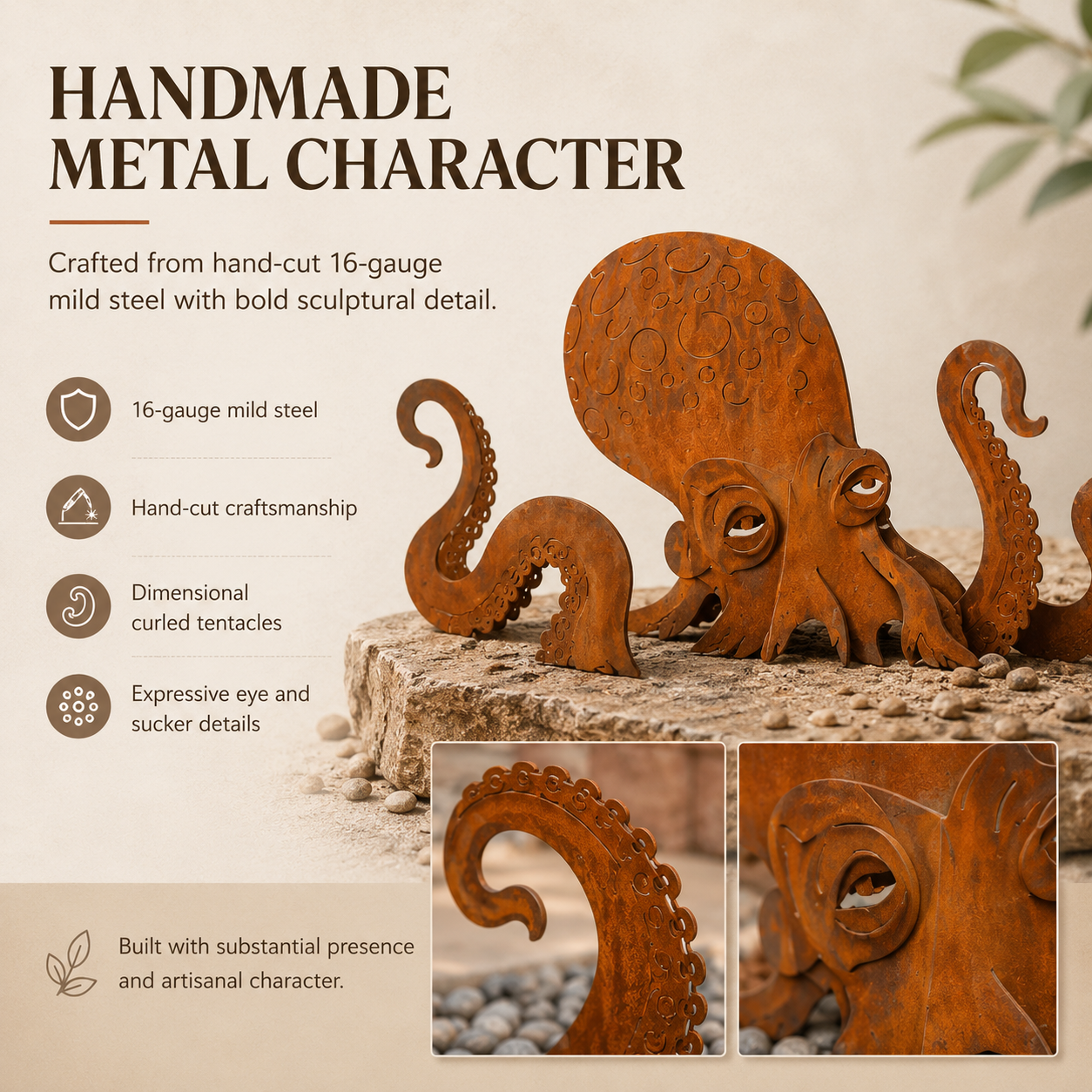 🔥Last Day 49% OFF🔥- 🐙Rust Patina Giant Squid Garden Sculpture