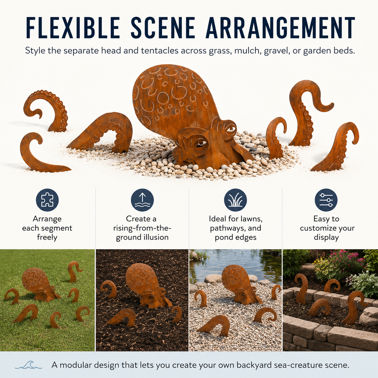 🔥Last Day 49% OFF🔥- 🐙Rust Patina Giant Squid Garden Sculpture