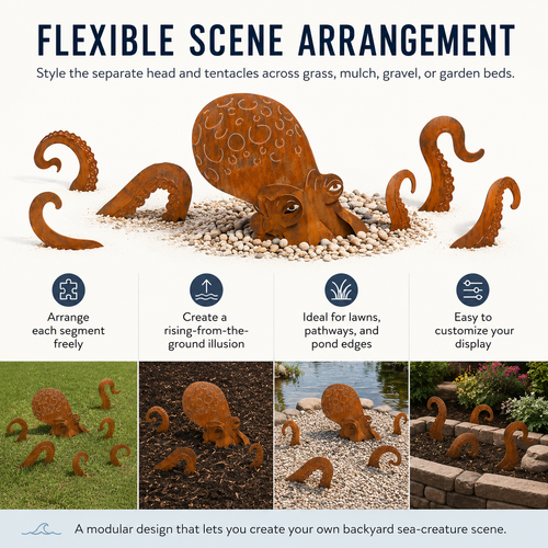 🔥Last Day 49% OFF🔥- 🐙Rust Patina Giant Squid Garden Sculpture