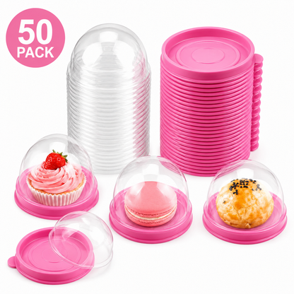 100 Pack Mini Dessert Containers with Dome Lids