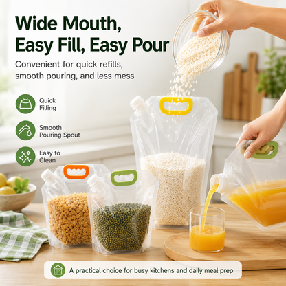🔥 Best Seller | 5PCS Reusable Stand-Up Food Storage Bags