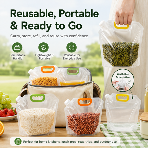 🔥 Best Seller | 5PCS Reusable Stand-Up Food Storage Bags