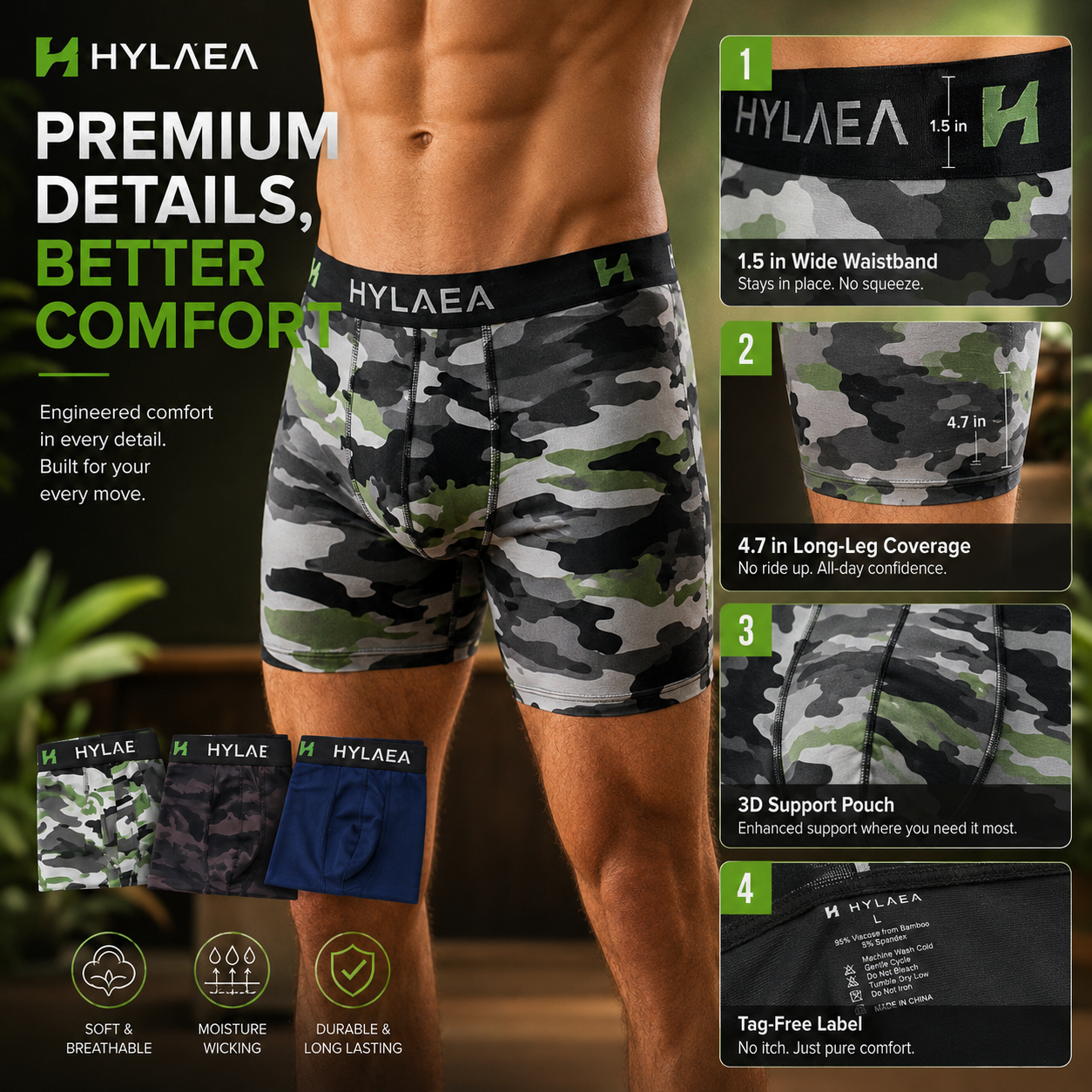 🔥Hot Sale | Men's Bamboo Boxer Briefs