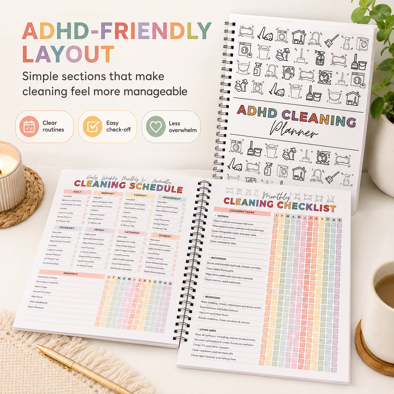 💥New Arrival | Cleaning Planner Spiral Bound Notebook
