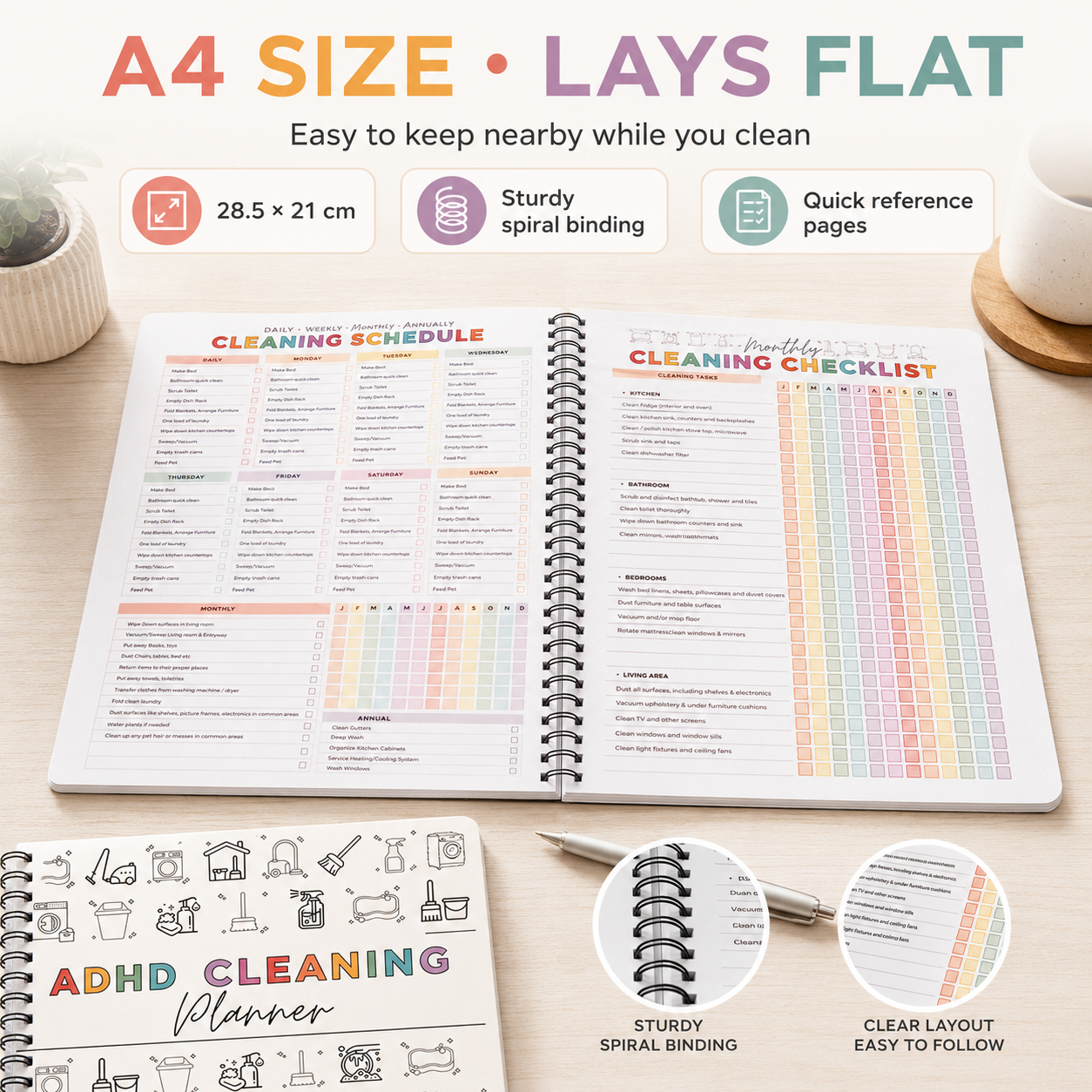 💥New Arrival | Cleaning Planner Spiral Bound Notebook