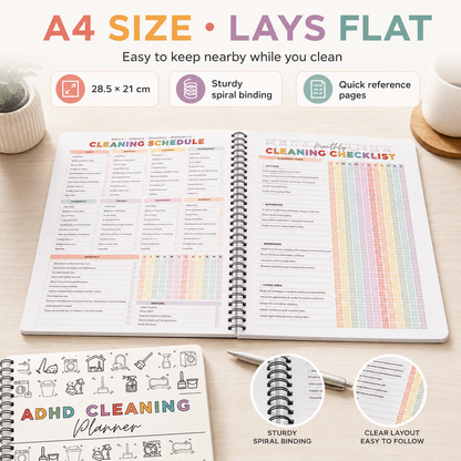 💥New Arrival | Cleaning Planner Spiral Bound Notebook