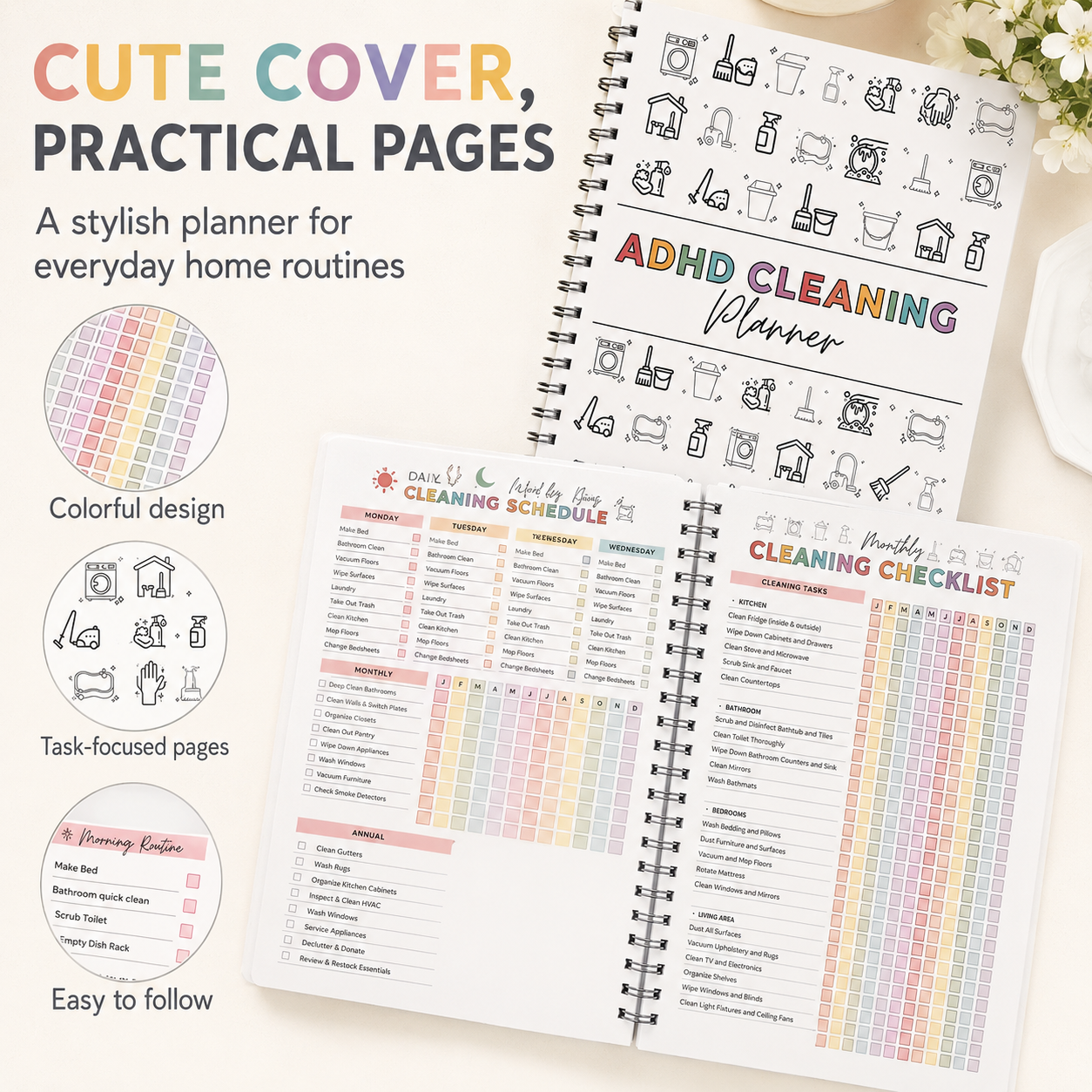 💥New Arrival | Cleaning Planner Spiral Bound Notebook