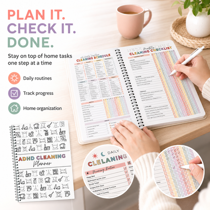 💥New Arrival | Cleaning Planner Spiral Bound Notebook