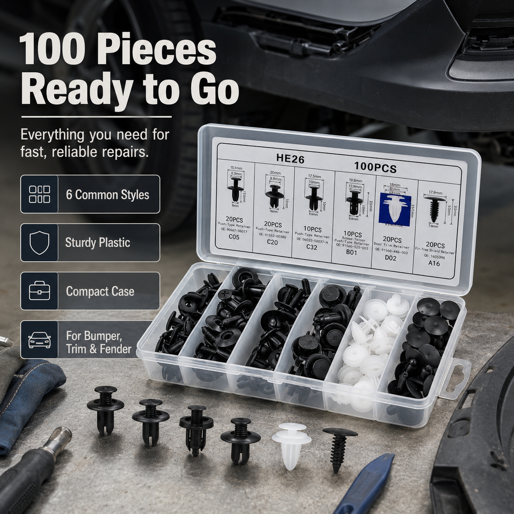 🔥 Hot Sale | 100PCS Bumper Retainer Clips Car Body Trim Clips Set