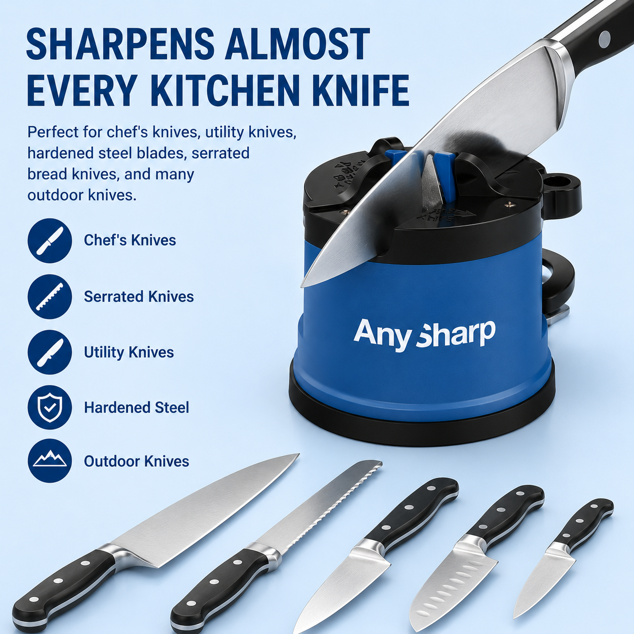 🔥 Kitchen Essential | Hands-Free Knife Sharpener