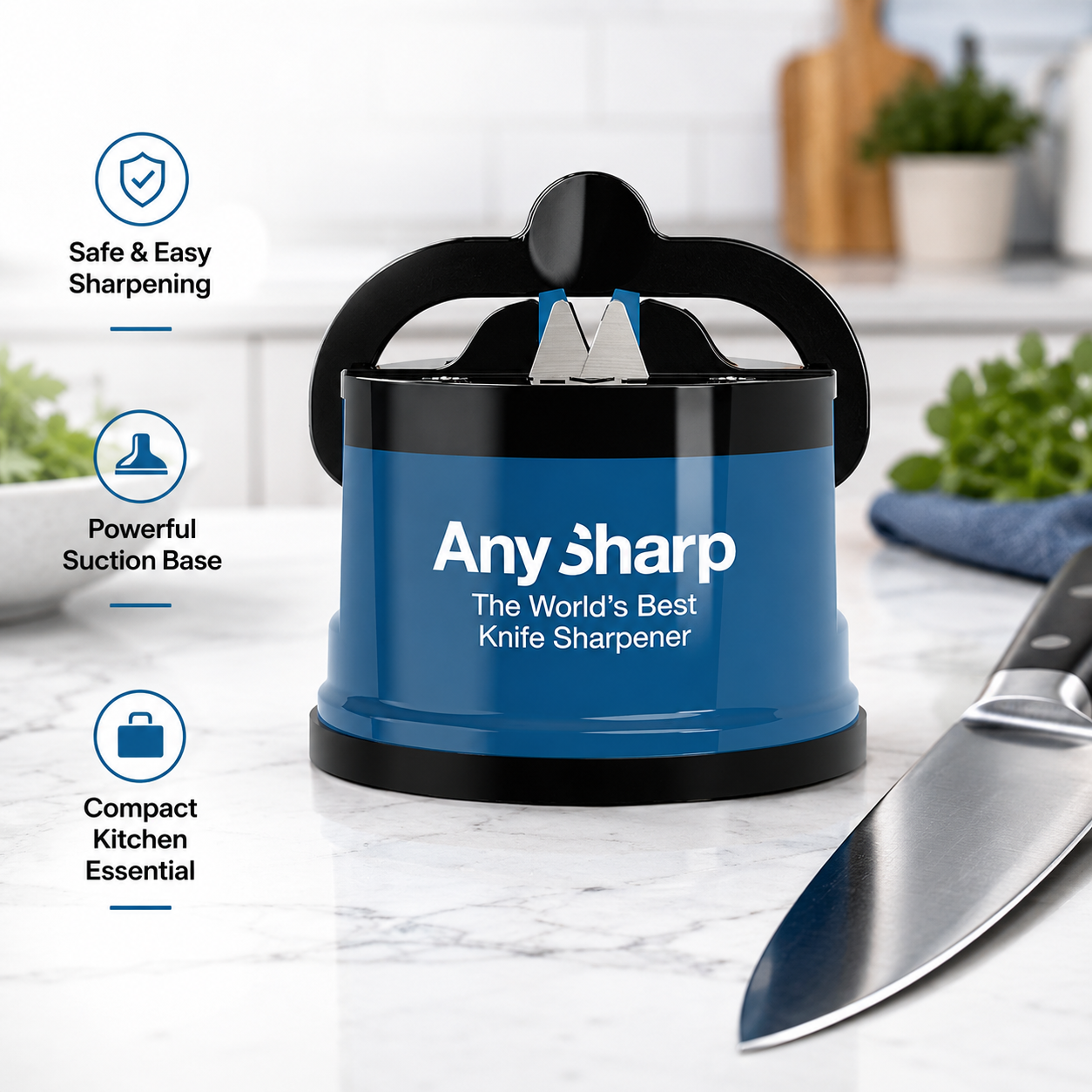 🔥 Kitchen Essential | Hands-Free Knife Sharpener