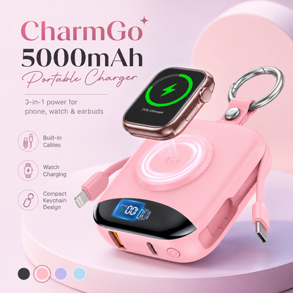 🔥 Hot Sale | 5000mAh Portable Charger Power Bank with Built-in Cables Travel Keychain Battery Pack