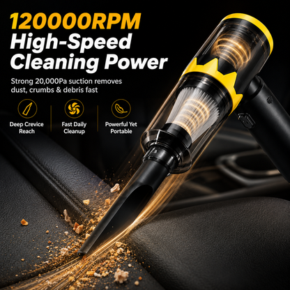 Ultra-Light 4-in-1 Handheld Vacuum, 120,000RPM & 20,000Pa Suction