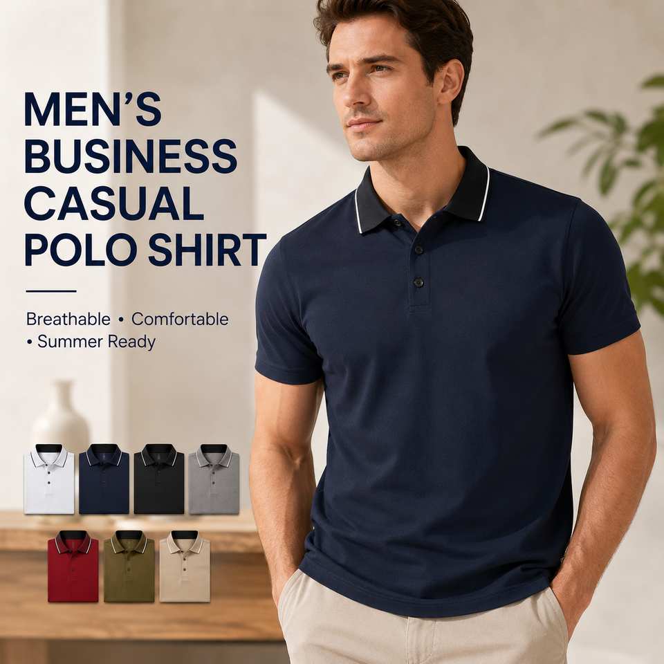 👕 Men's Stylish Polo Shirt | 49% OFF Today!