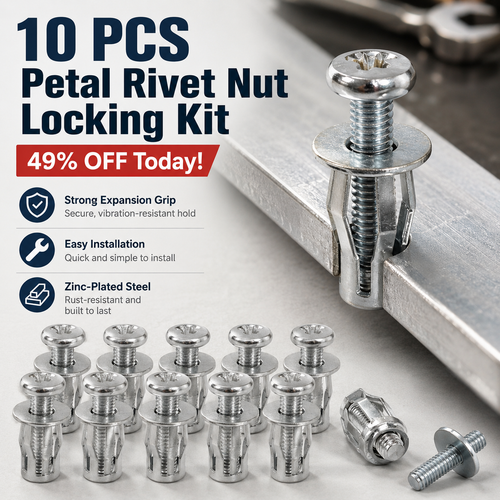 🛠️ 10 PCS Petal Rivet Nut Locking Kit | 49% OFF Today!
