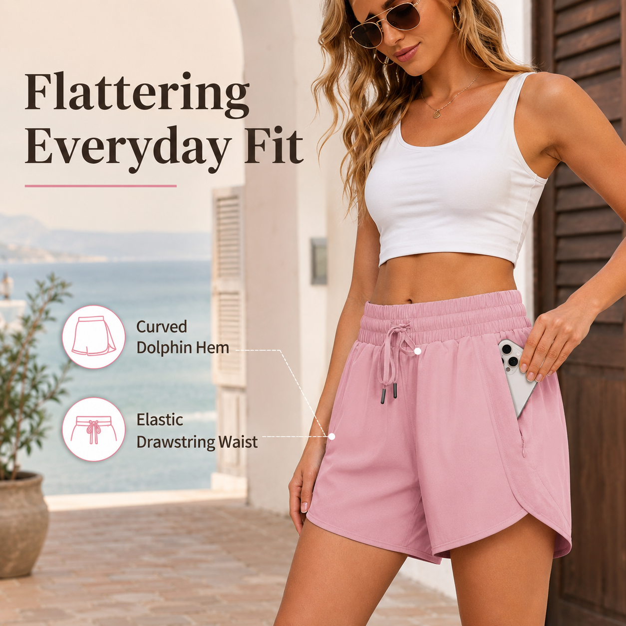 💥New Launch Curved Hem Shorts | Soft Dolphin Lounge Shorts Women
