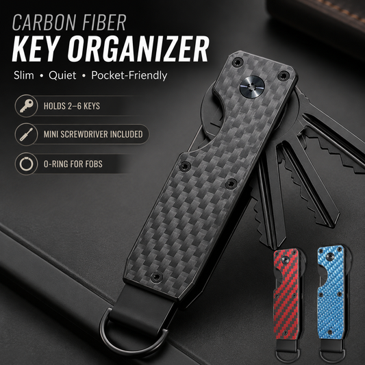 🔥Metallic Key Organizer - Aluminum Carbon Fiber Key Organizer holder🛠️