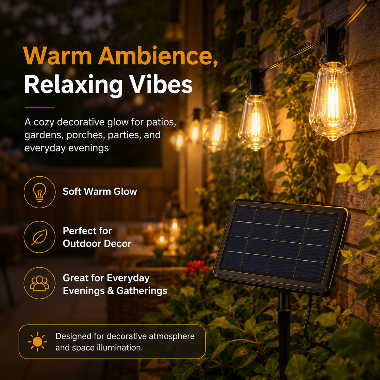 🌞 50FT Solar String Lights – IR Remote, 8 Modes, Dusk-to-Dawn, Waterproof & Shatterproof for Patio Decor