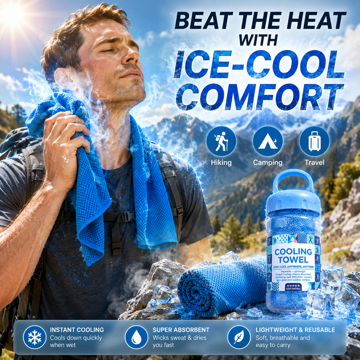 🔥BUY 1 GET 1 FREE❄️ Instant Cooling Towel 💦Stay Cool Anytime, Anywhere