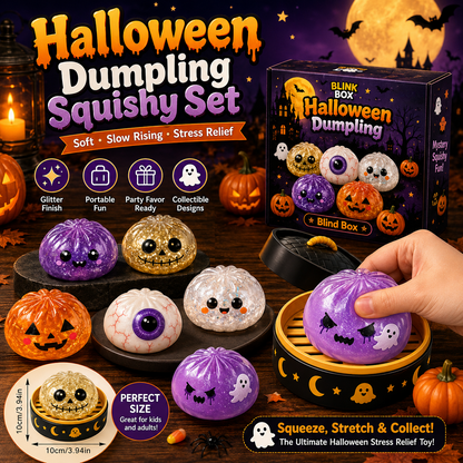 🎃 Glitter Ghost Squeeze Toys – Spooky Fidget Set for Halloween Party Favors & Stress Relief