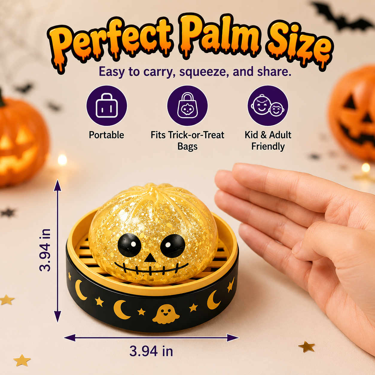 🎃 Glitter Ghost Squeeze Toys – Spooky Fidget Set for Halloween Party Favors & Stress Relief