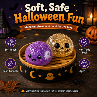 🎃 Glitter Ghost Squeeze Toys – Spooky Fidget Set for Halloween Party Favors & Stress Relief