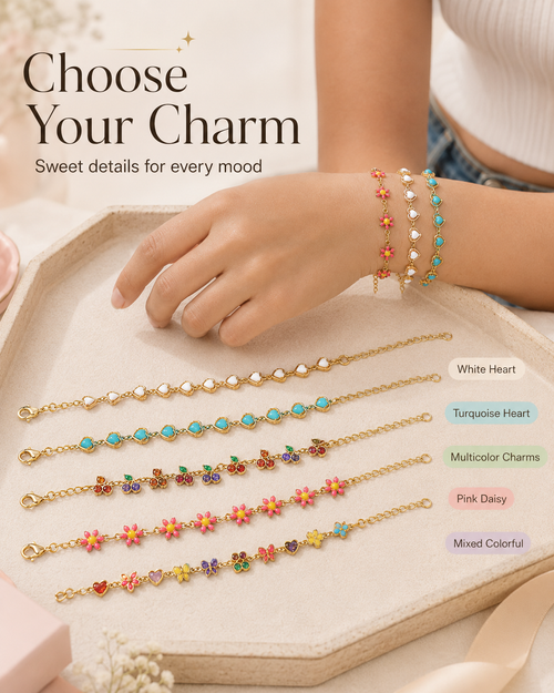 🔥Hot Sale | Cherry Heart Bracelet – Gold-Tone Versatile Fashion Jewelry