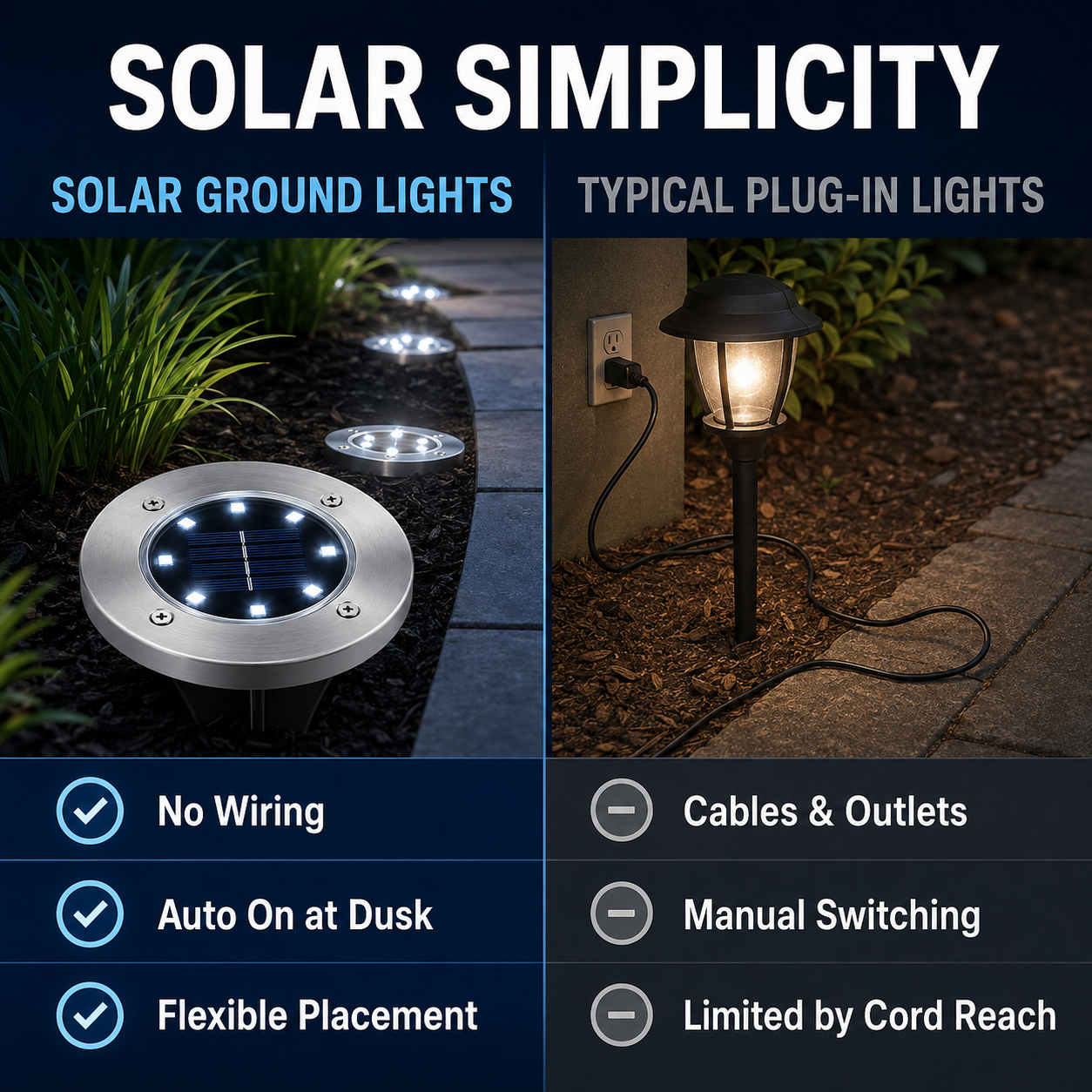 ☀️Solar Garden Lights – Waterproof Outdoor Landscape Lighting for Pathway, Patio & Yard