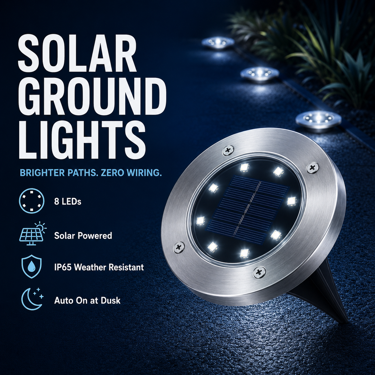 ☀️Solar Garden Lights – Waterproof Outdoor Landscape Lighting for Pathway, Patio & Yard