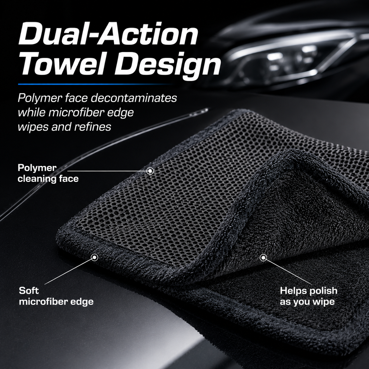 🧽 Clay-Bar Effect Detailing Towel – 12"x12" Microfiber Cloth for Car Paint & Glass