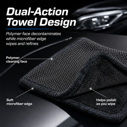 🧽 Clay-Bar Effect Detailing Towel – 12"x12" Microfiber Cloth for Car Paint & Glass