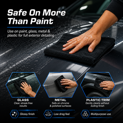 🧽 Clay-Bar Effect Detailing Towel – 12"x12" Microfiber Cloth for Car Paint & Glass