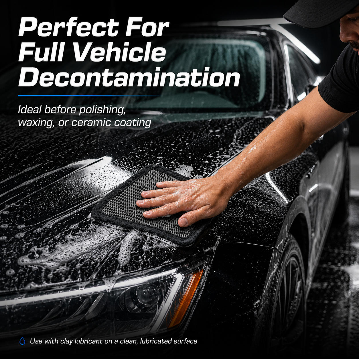 🧽 Clay-Bar Effect Detailing Towel – 12"x12" Microfiber Cloth for Car Paint & Glass