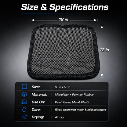 🧽 Clay-Bar Effect Detailing Towel – 12"x12" Microfiber Cloth for Car Paint & Glass