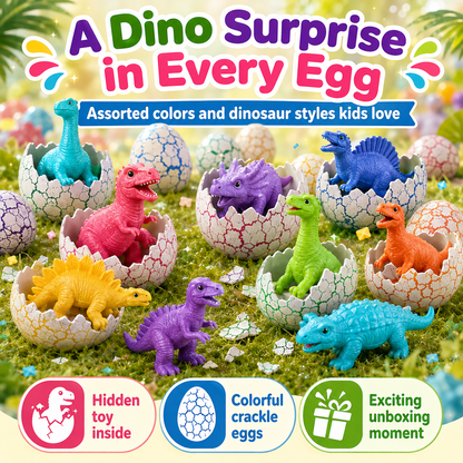 🥚 60PCS Hatching Dino Eggs – Grow-in-Water Surprise Toys for Kids' Party Favors