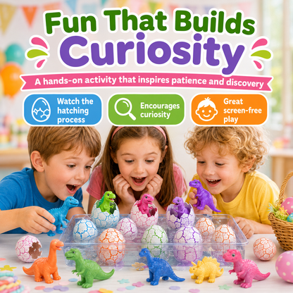 🥚 60PCS Hatching Dino Eggs – Grow-in-Water Surprise Toys for Kids' Party Favors