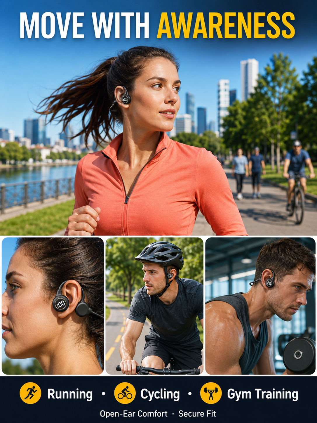 🔥 Hot Deal Open-Ear Neckband Bluetooth 6.0 Headphones – HiFi Stereo, ENC Calls & Sweatproof