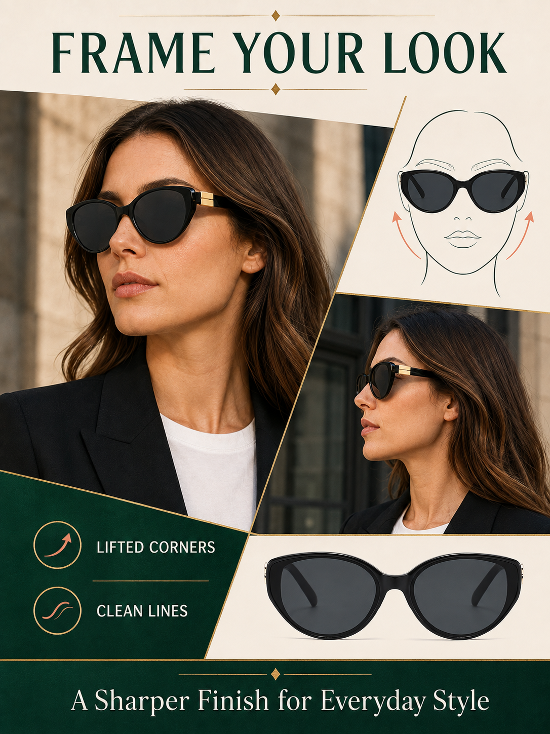 🔥 Summer Style Deal Modern Flat-Lens Cat-Eye Sunglasses
