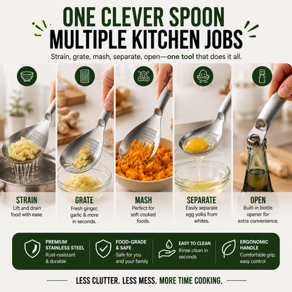 🥄304 Stainless Steel Multifunctional Kitchen Spoon