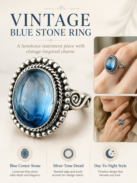✨ Timeless Beauty 925 Sterling Silver Vintage Moonstone Oval Ring