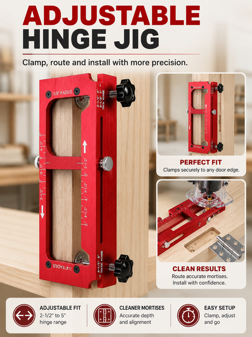 🔨 Workshop Essential Adjustable Door Hinge Jig for Precise Mortising
